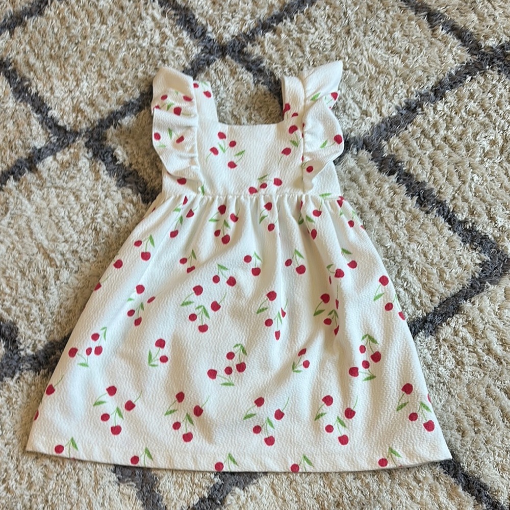Zara White Cherry Pattern Kids Dress